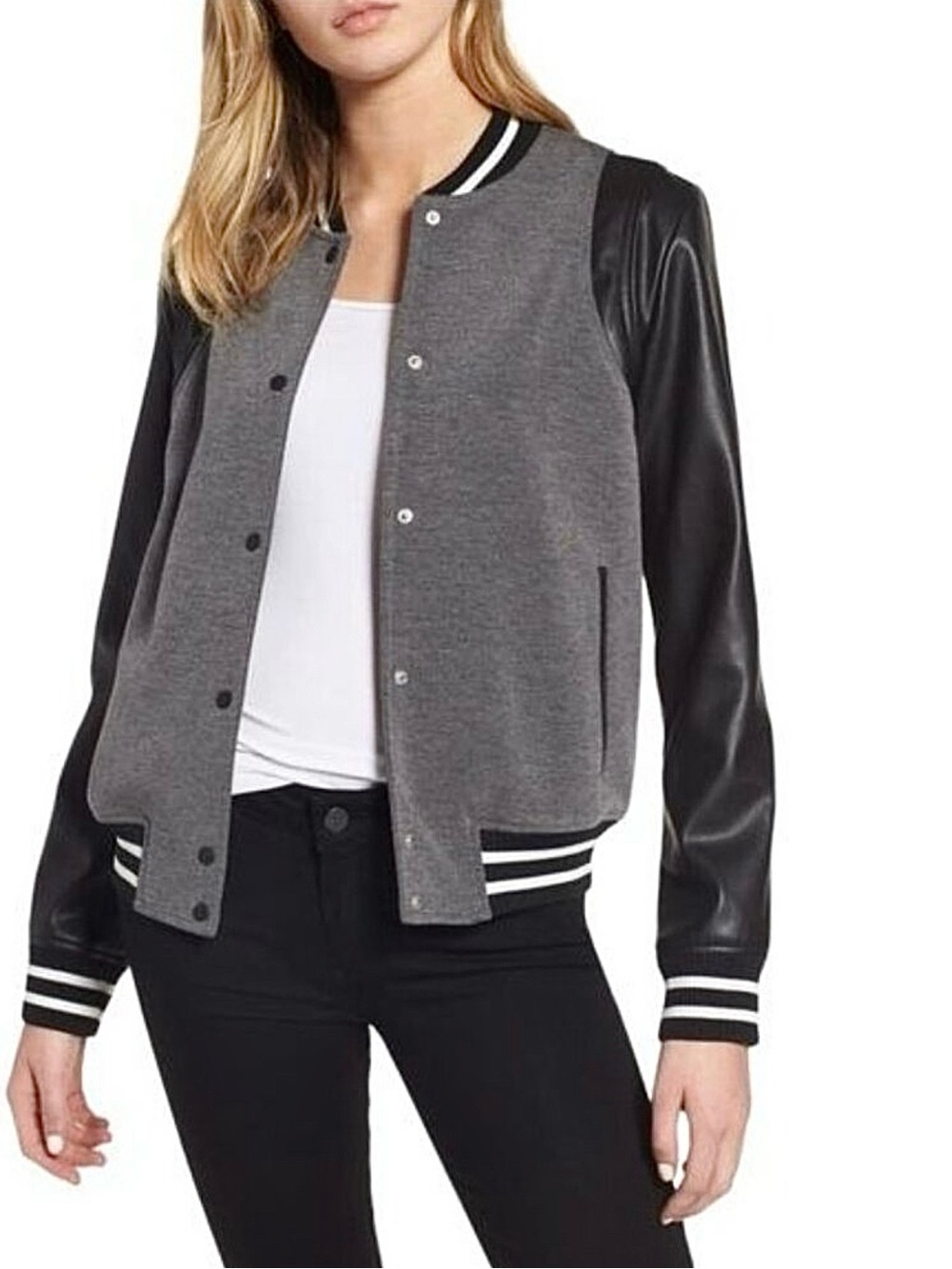 Trouvé Varsity Jacket in Grey Combo Size Medium EUC